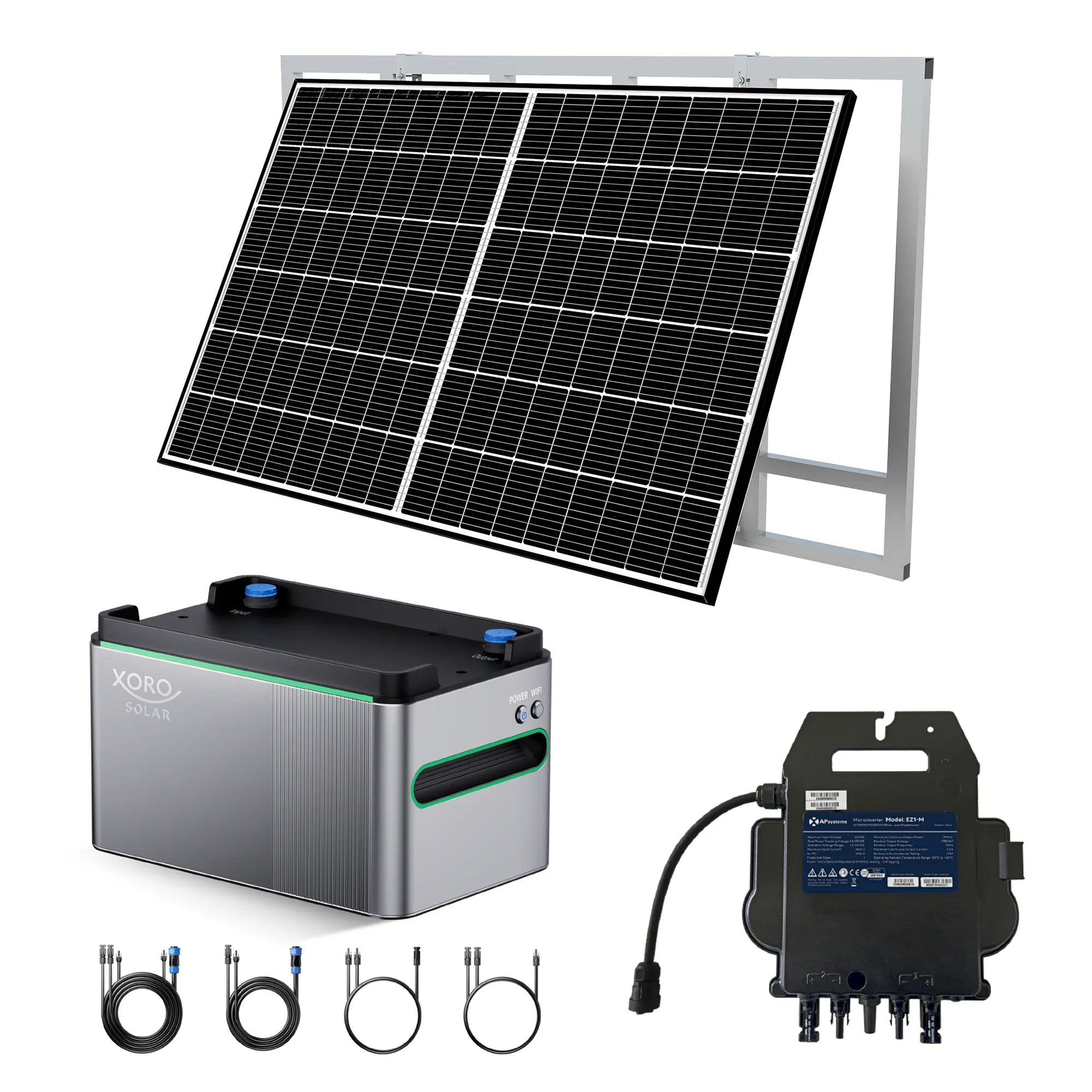 Xoro Solar SPS 1024 mit Wechselrichter und 2x Solarpanels