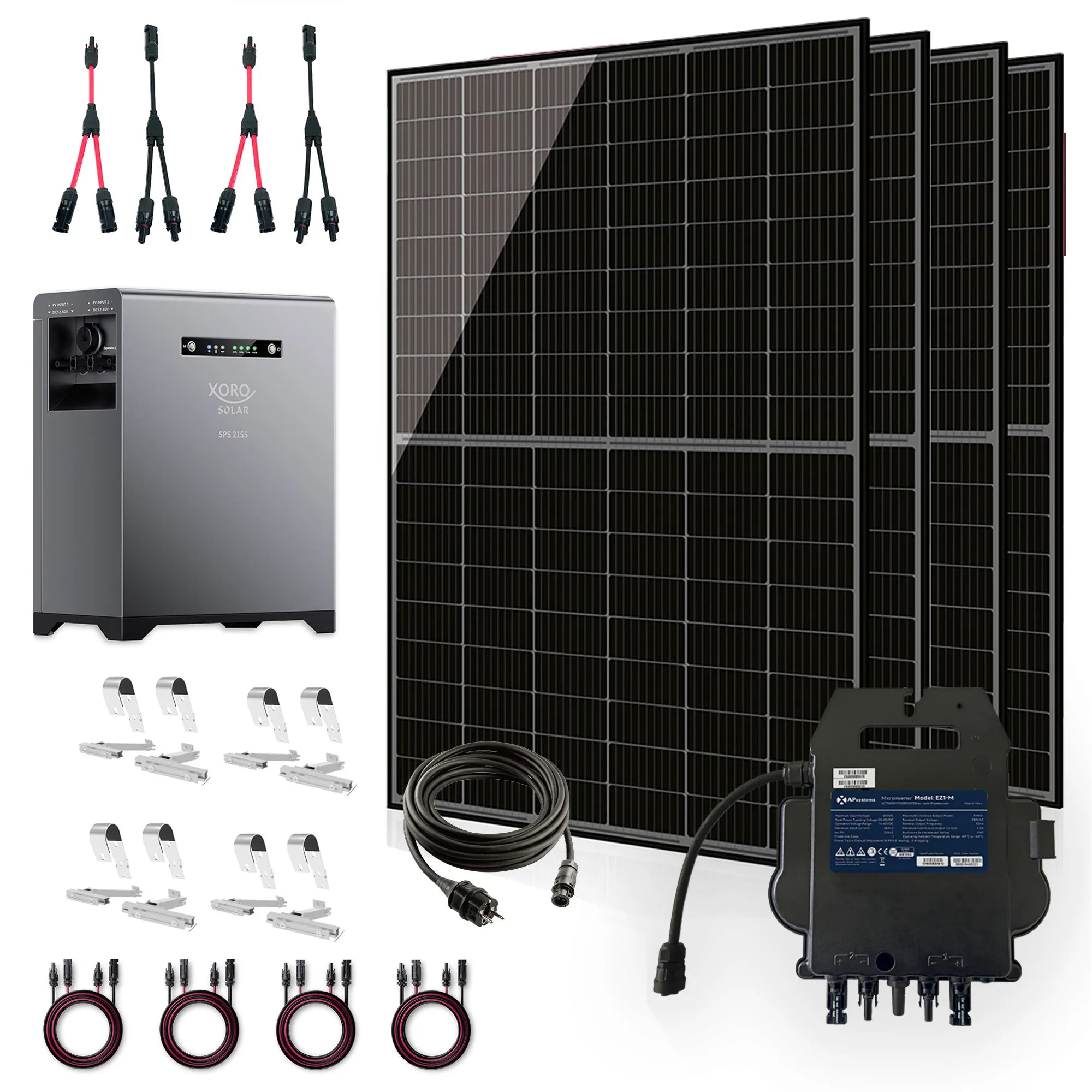 Main Bild Sunova Solar Panel mit SPS2155 und PVH 50 und Wechselrichter + Zubehör und Mobile