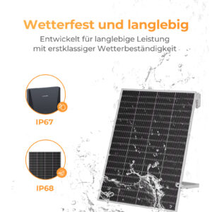 Wetterfestes SUNSHARE Ray Lite Solarmodul – IP67 und IP68 Schutz für Regen, Schnee und Sonne