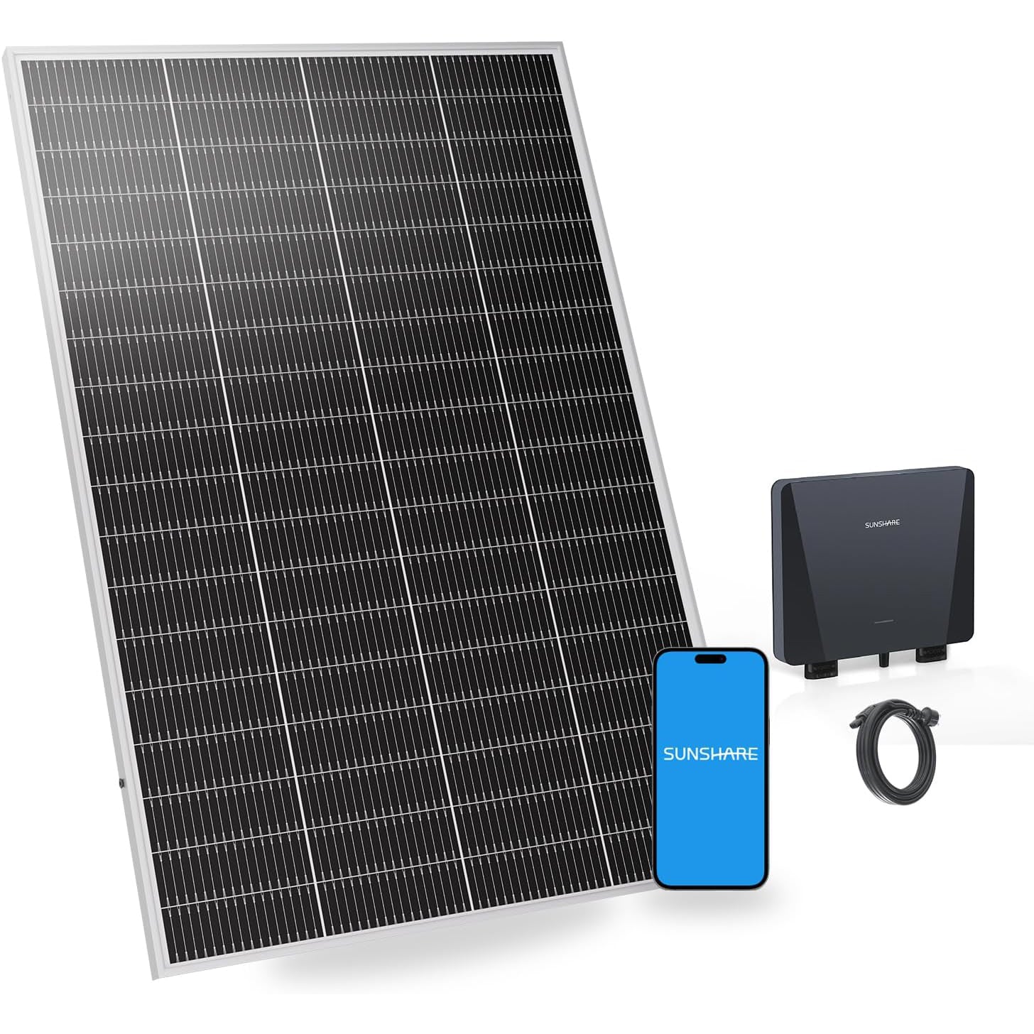 SUNSHARE 200 W Ray Lite Module Balkonkraftwerk BASIC Set mit Smart Mikro-Wechselrichter