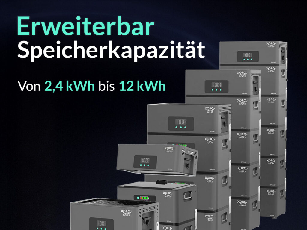 XORO SOLAR ATLAS AC-gekoppelter Batteriespeicher mit modular erweiterbarer Speicherkapazität von 2,4 kWh bis 12 kWh