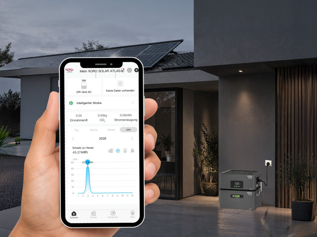 XORO SOLAR Manager App zur Steuerung und Überwachung des ATLAS Batteriespeichers