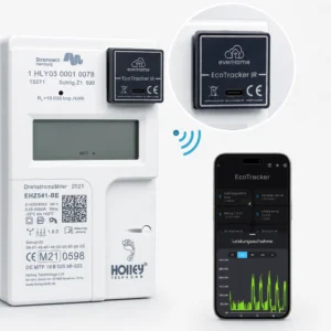everHome EcoTracker IR am digitalen Stromzähler mit App-Anzeige für Stromverbrauch und Einspeisung