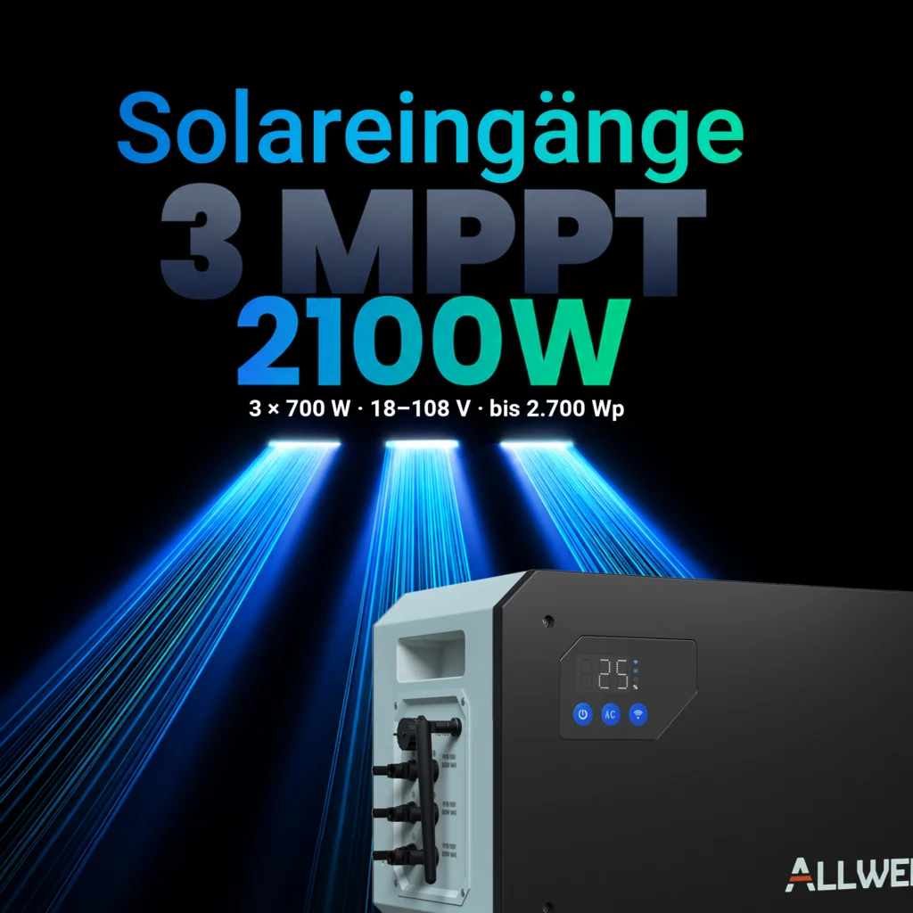 ALLWEI BM1600-2 mit drei MPPT-Solareingängen und 2.100 W Eingangsleistung