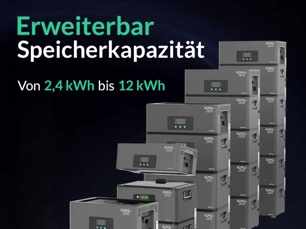 XORO ATLAS PLUS Batteriespeicher in mehreren Ausbaustufen mit erweiterbarer Kapazität von 2,4 bis 12 kWh